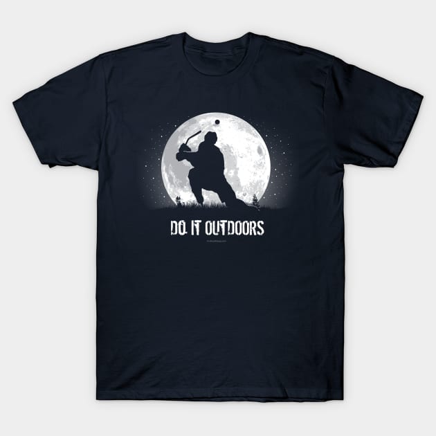 Do It Outdoors (Hockey) T-Shirt by eBrushDesign